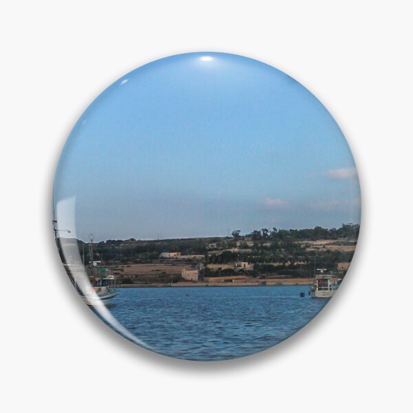 Item preview, Calm Fishing Boats in Harborside Panorama Under Bright Blue Sky at Coastal Town designed and sold by Nmallia.