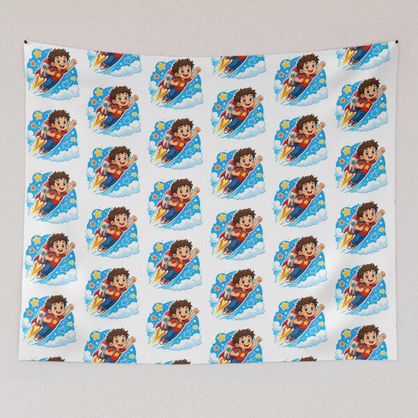 Item preview, Boy Flying with Rocket Pack Sticker Art designed and sold by tommytvkids.