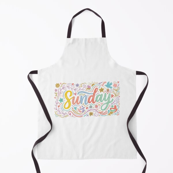 Item preview, Colorful Sunday Typography - Happy Doodle Art with Flowers Hearts and Stars designed and sold by crackerflake.