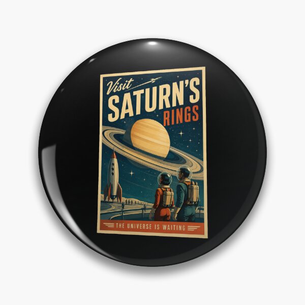 Item preview, Visit Saturn's Rings | Retro Space Tourism Poster | Vintage Sci-Fi Travel Art designed and sold by MrDev.