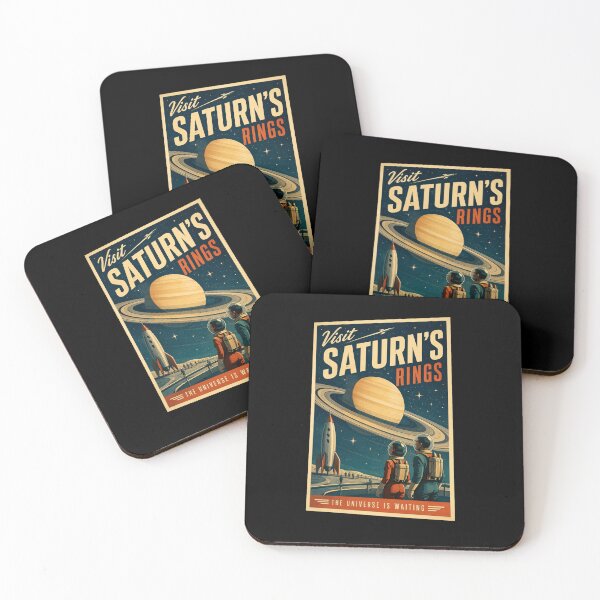 Item preview, Visit Saturn's Rings | Retro Space Tourism Poster | Vintage Sci-Fi Travel Art designed and sold by MrDev.