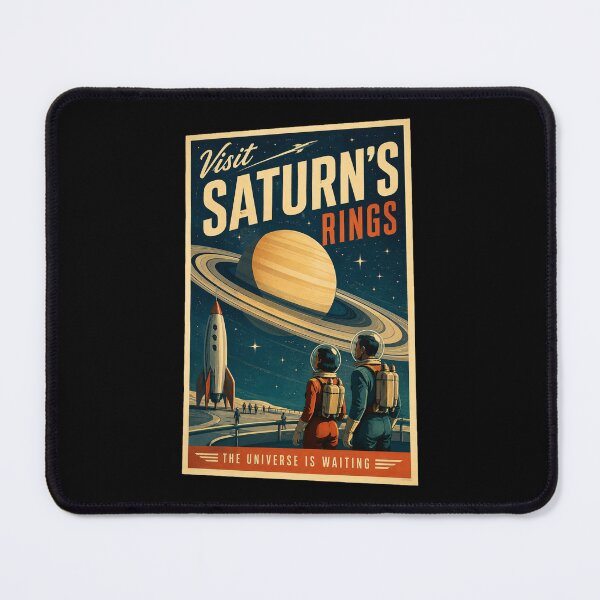 Item preview, Visit Saturn's Rings | Retro Space Tourism Poster | Vintage Sci-Fi Travel Art designed and sold by MrDev.