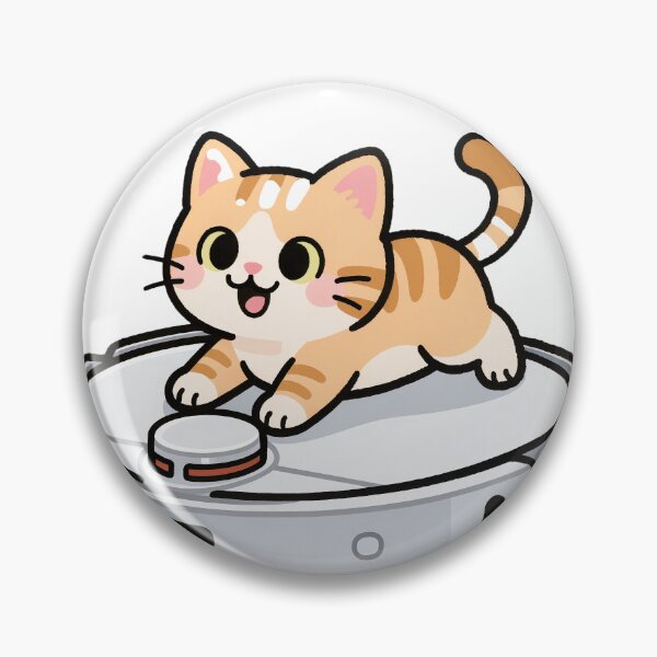 Item preview, Happy Cat Riding on Robot Vacuum Cleaner to “Work” designed and sold by OksArtStudio.