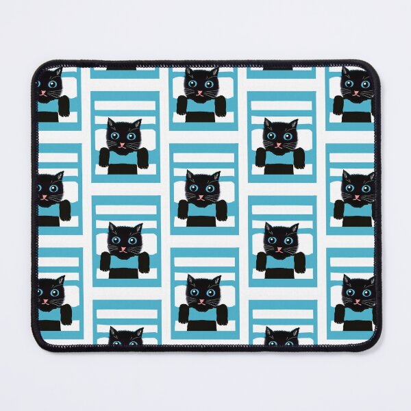 Item preview, Playful Black Cat with Blue eyes designed and sold by Elaine M Hayward .