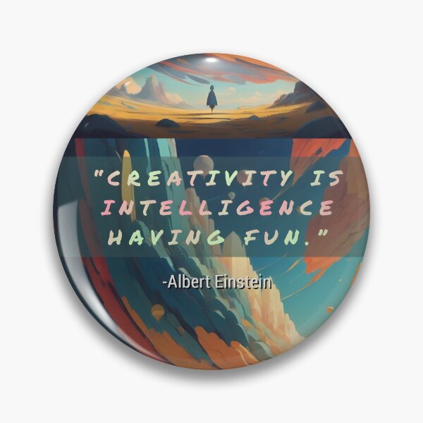 Item preview, Creativity Is Intelligence Having Fun | Albert Einstein Quote Art | Surreal Colorful Fantasy Landscape designed and sold by SergioMiklos.