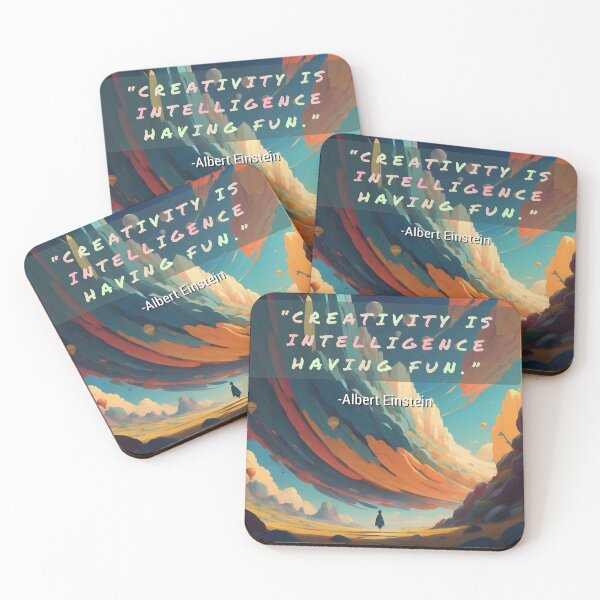 Item preview, Creativity Is Intelligence Having Fun | Albert Einstein Quote Art | Surreal Colorful Fantasy Landscape designed and sold by SergioMiklos.