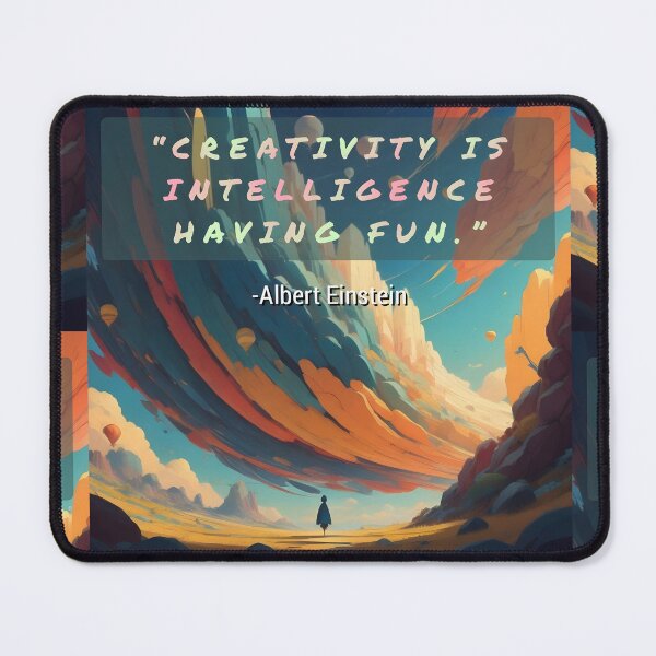 Item preview, Creativity Is Intelligence Having Fun | Albert Einstein Quote Art | Surreal Colorful Fantasy Landscape designed and sold by SergioMiklos.