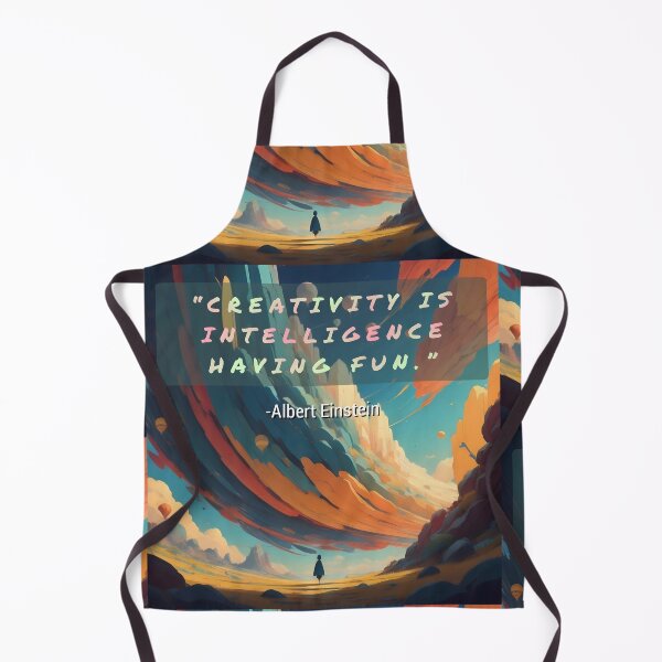 Item preview, Creativity Is Intelligence Having Fun | Albert Einstein Quote Art | Surreal Colorful Fantasy Landscape designed and sold by SergioMiklos.