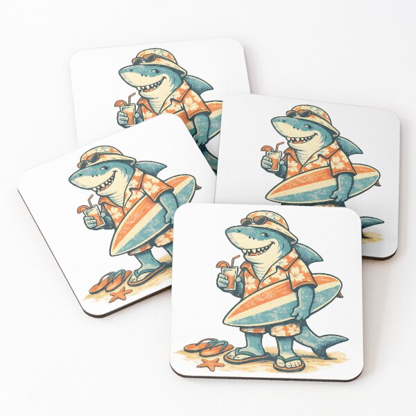 Item preview, Vacation Shark Surfboard | Retro Summer Beach Shark Design designed and sold by athanasioungr.