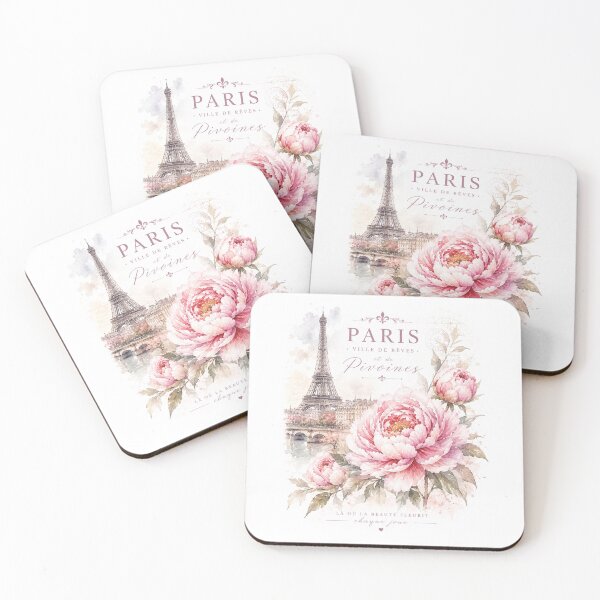 Item preview, Paris Ville de Rêves and Peonies Watercolor Art designed and sold by Blueberry-art23.