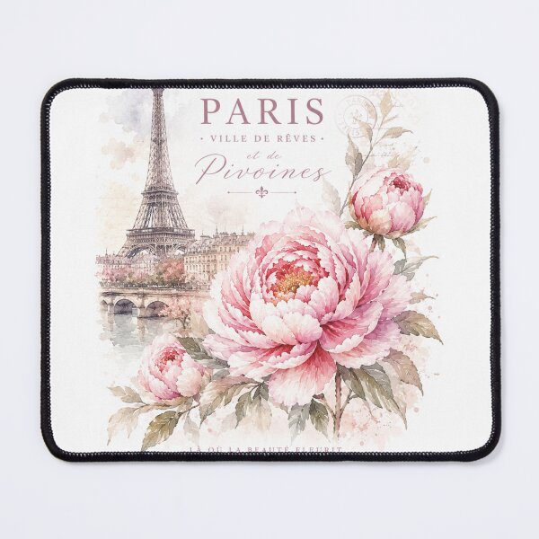 Item preview, Paris Ville de Rêves and Peonies Watercolor Art designed and sold by Blueberry-art23.