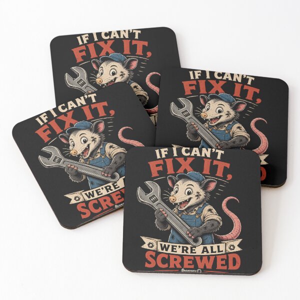 Item preview, If I Can't Fix It We're All Screwed Funny Mechanic Possum – Retro Repair Shop Humor Design designed and sold by PatysArt.