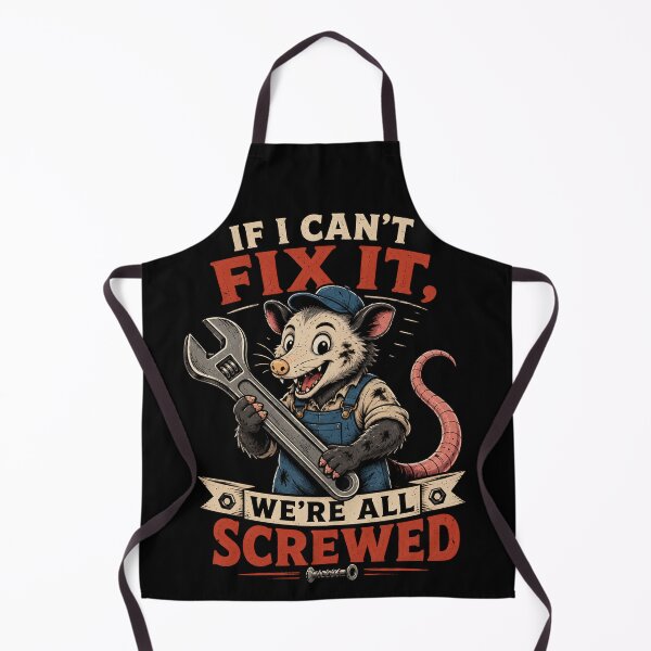 Item preview, If I Can't Fix It We're All Screwed Funny Mechanic Possum – Retro Repair Shop Humor Design designed and sold by PatysArt.