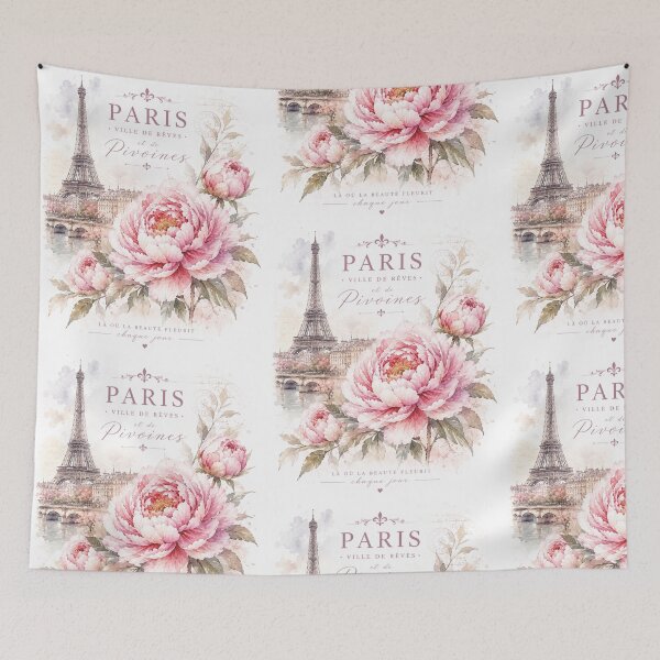 Item preview, Paris Ville de Rêves and Peonies Watercolor Art designed and sold by Blueberry-art23.