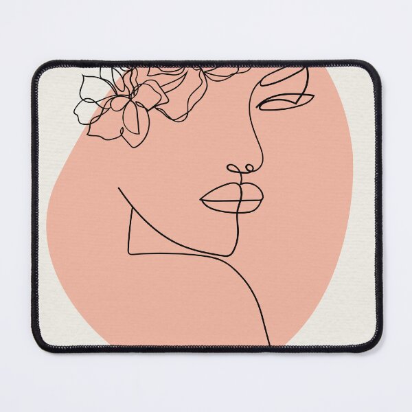 Item preview, Terracotta Boho Line Art Woman Face - Minimalist Face with Flowers Poster designed and sold by Mora  Lisa.