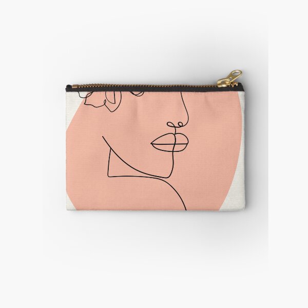 Item preview, Terracotta Boho Line Art Woman Face - Minimalist Face with Flowers Poster designed and sold by Mora  Lisa.