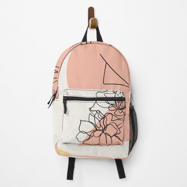 Item preview, Terracotta Boho Line Art Woman Face - Minimalist Face with Flowers Poster designed and sold by Mora  Lisa.