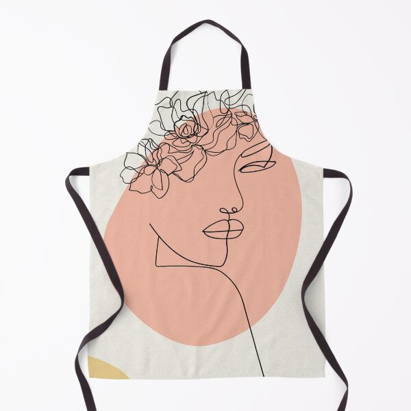 Item preview, Terracotta Boho Line Art Woman Face - Minimalist Face with Flowers Poster designed and sold by Mora  Lisa.