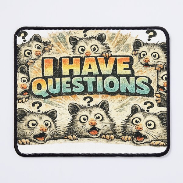 Item preview, I Have Questions Funny Confused Possum Meme Sticker designed and sold by irfanshikh.