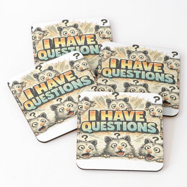Item preview, I Have Questions Funny Confused Possum Meme Sticker designed and sold by irfanshikh.