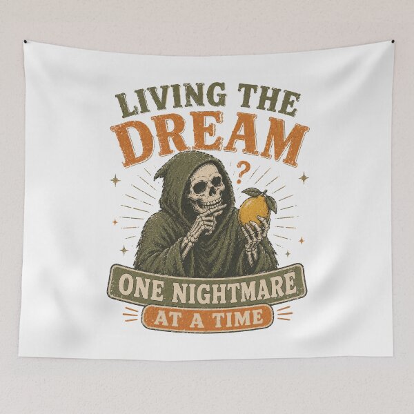 Item preview, Living The Dream One Nightmare At A Time Grim Reaper Lemon Philosophy designed and sold by Region.
