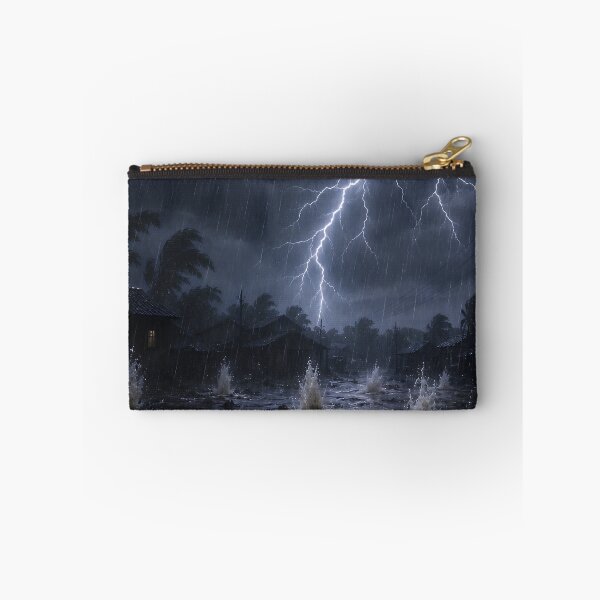 Item preview, Lightning Storm Over Flooded Town | Dramatic Thunderstorm Weather Art designed and sold by athanasioungr.