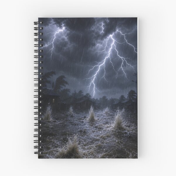 Item preview, Lightning Storm Over Flooded Town | Dramatic Thunderstorm Weather Art designed and sold by athanasioungr.