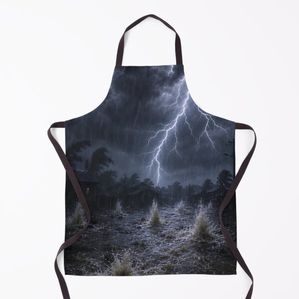 Item preview, Lightning Storm Over Flooded Town | Dramatic Thunderstorm Weather Art designed and sold by athanasioungr.