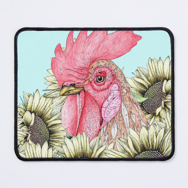 Item preview, Whimsical Chicken with Sunflowers designed and sold by Flower Magic .