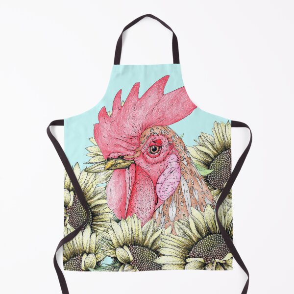 Item preview, Whimsical Chicken with Sunflowers designed and sold by Flower Magic .