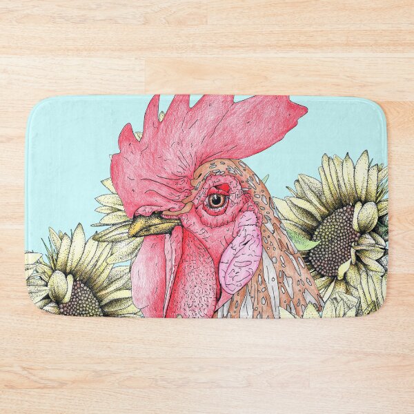 Item preview, Whimsical Chicken with Sunflowers designed and sold by Flower Magic .