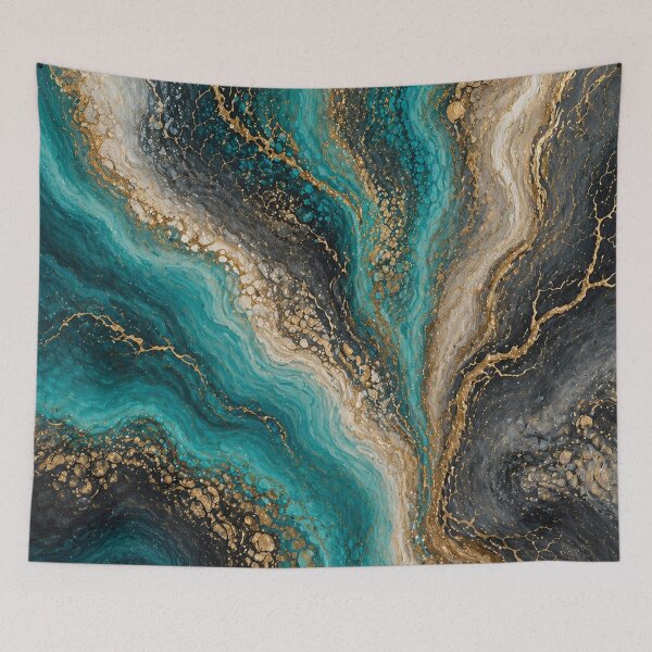 Item preview, Nightfall in Abstract Marble with Gold Vein Detail designed and sold by annenambiro.