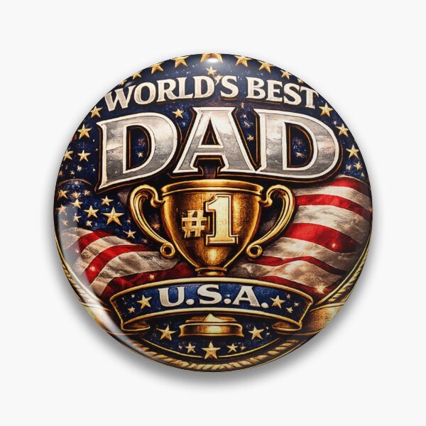 Item preview, Fathers Day - Worlds Best Dad - Patriotic Trophy designed and sold by BeachBumPics.