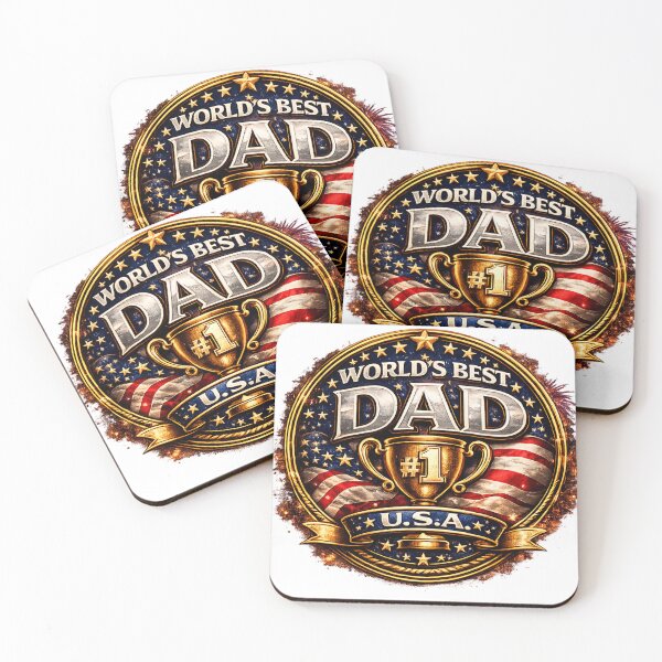 Item preview, Fathers Day - Worlds Best Dad - Patriotic Trophy designed and sold by BeachBumPics.
