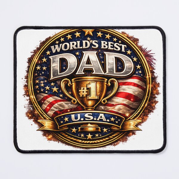 Item preview, Fathers Day - Worlds Best Dad - Patriotic Trophy designed and sold by BeachBumPics.