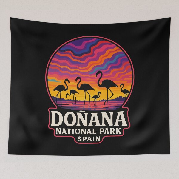 Item preview, Donana National Park Spain Flamingos Trippy Travel designed and sold by TomFrontierArt.