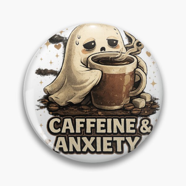 Item preview, Running On Caffeine And Anxiety Cute Ghost T-Shirt designed and sold by Globivara Studio.