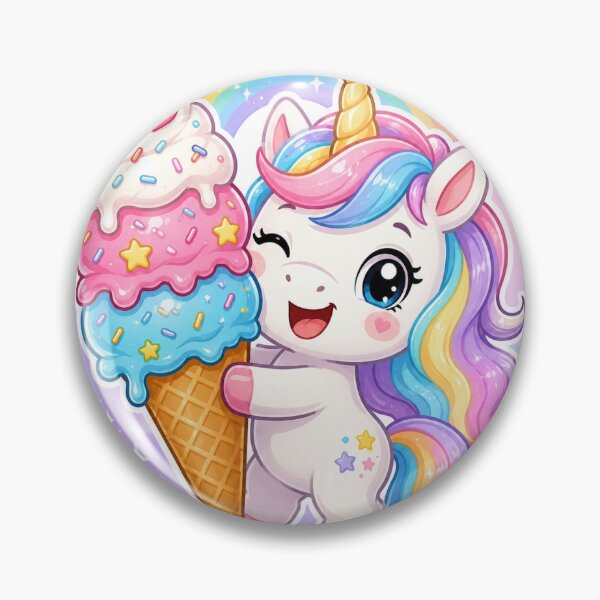 Item preview, Cute Unicorn with Rainbow Ice Cream Sticker Art designed and sold by tommytvkids.