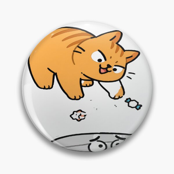 Item preview, Angry Robot Vacuum Cleaning While Ginger Cat Drops Trash from Above designed and sold by OksArtStudio.