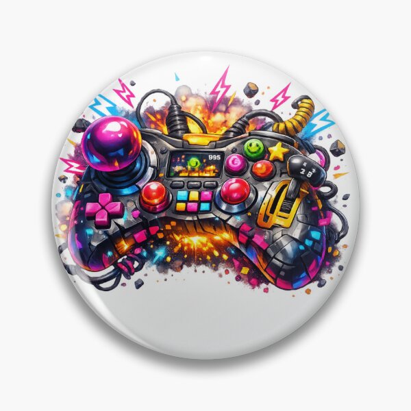 Item preview, Futuristic ChaosPad – Neon Tech Gaming Controller designed and sold by AstraDrip Studio.