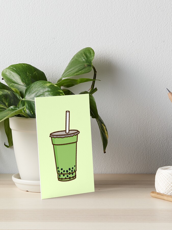 Matcha Bubble Tea Art Board Print for Sale by Heather Marshall