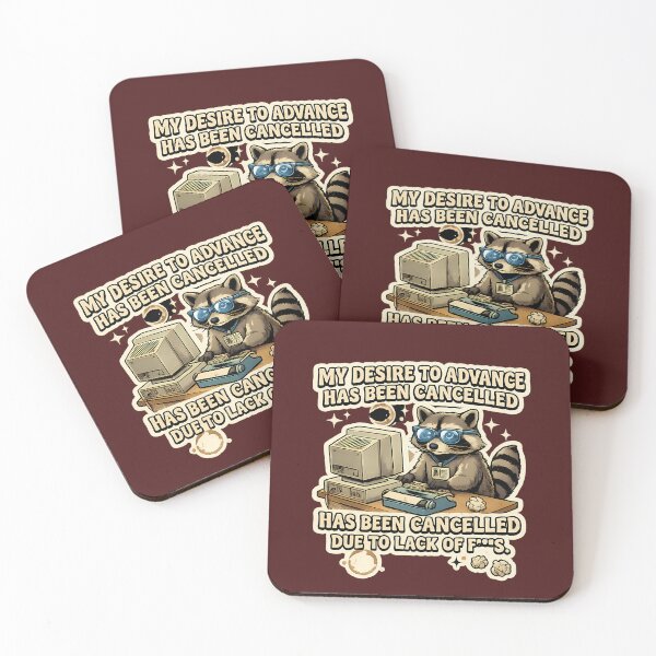 Item preview, Funny Raccoon Programmer - My Desire To Advance Has Been Cancelled Due To Lack Of Fs* designed and sold by DryHumorPrints.