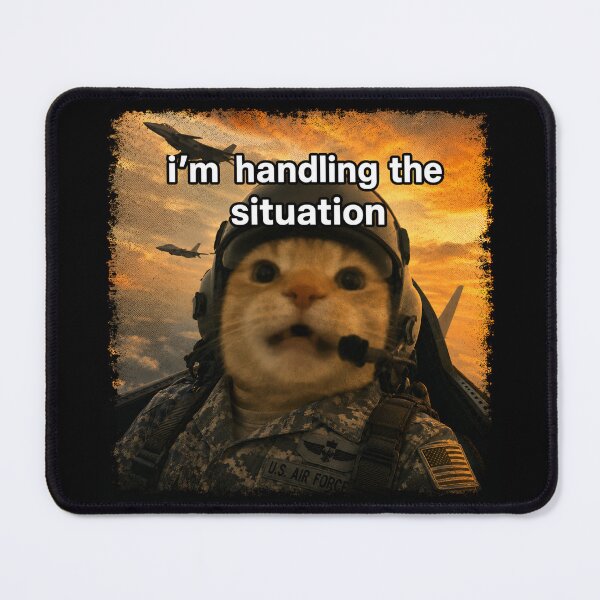 Item preview, I'm Handling the Situation – Funny Pilot Cat Meme designed and sold by SidTastic .