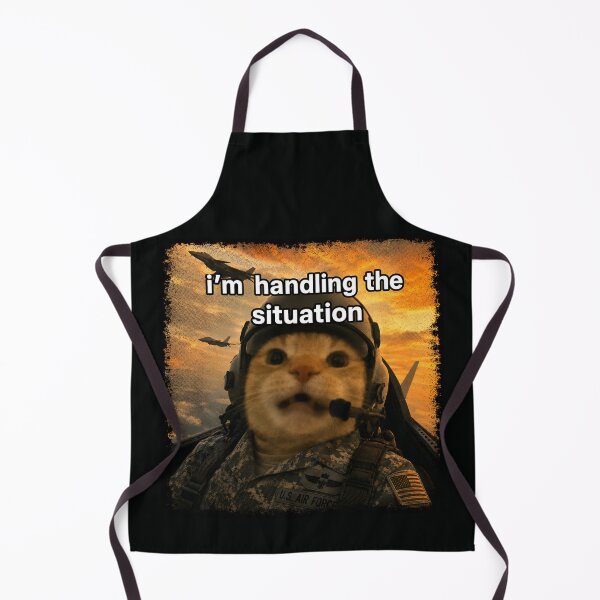 Item preview, I'm Handling the Situation – Funny Pilot Cat Meme designed and sold by SidTastic .