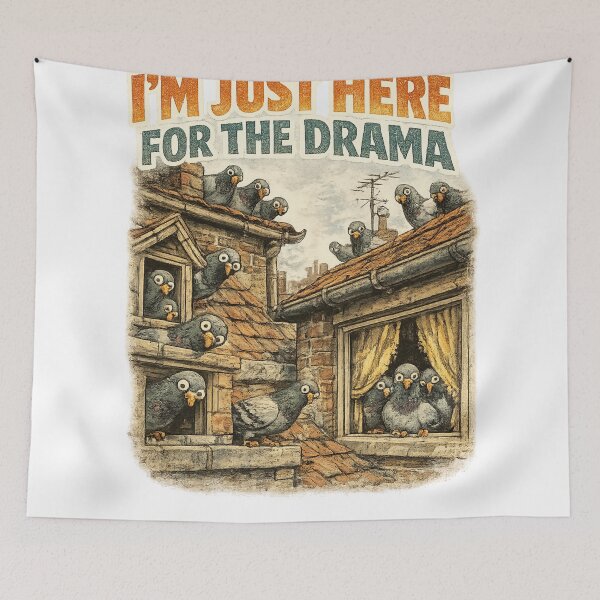 Item preview, Im Just Here For The Drama Funny Nosy Pigeon Meme Sticker designed and sold by irfanshikh.