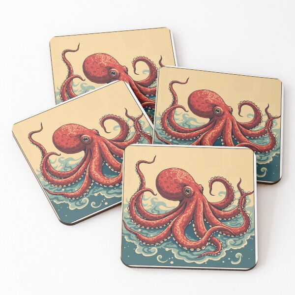 Item preview, Red Japanese Octopus  designed and sold by Atlantico54.