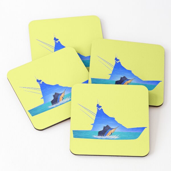 Item preview, Marlin with fishing boat designed and sold by Seyahshop.