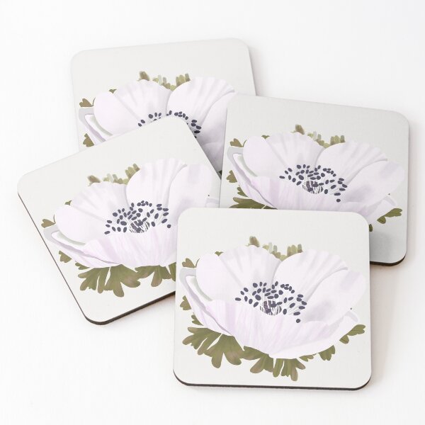 Item preview, Soft Pink  Hand-Painted Anemone Botanical Flower Study designed and sold by altastudio.
