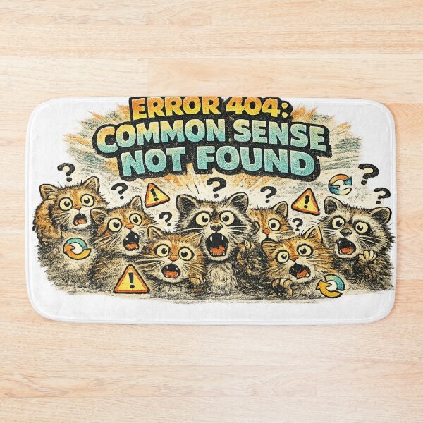 Item preview, Error 404 Common Sense Not Found Funny Cat Meme Sticker designed and sold by irfanshikh.