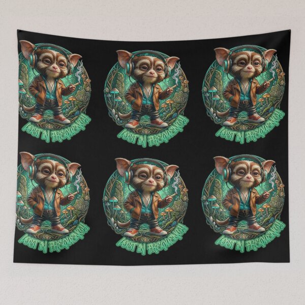 Item preview, Lost in Frequency – Psychedelic Monkey Headphones Design designed and sold by Out of Toxic Studio.